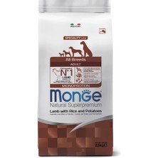 Monge Dog Speciality Line Monoprotein Kuzu Etli Pirinçli ve Patatesli Tüm Irk Yetişkin Köpek Maması 2.5 kg