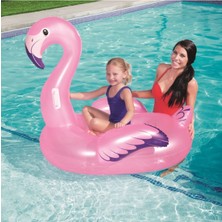 Mediterian Pembe Flamingo Binici Şişme Flamingo Binici Bot Deniz Flamingo Binici Havuz Flamingo Şişme 127X127