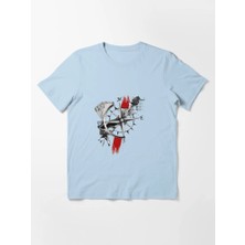 Otuz5 Pusula Baskılı Bisiklet Yaka T-Shirt