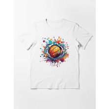 Otuz5 Basket Baskılı Bisiklet Yaka T-Shirt