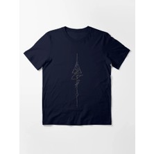Otuz5 Yukarı Ok Baskılı Bisiklet Yaka T-Shirt
