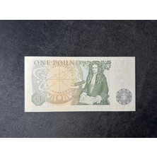 Numsimatik Ingiltere (Great Britain), 1 Pound (1978-80) P#377A Eski Yabancı Kağıt Para Unc Çil