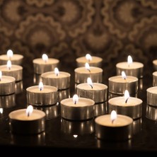 Kuzey Oyuncak Vıp Kalite 100 Adet Beyaz Tea Light Mum Beyaz Mum Yılbaşı Mumları 50 Pcs Vıp White Tea Light Candle