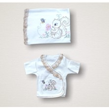 P Parla Minik Sincap Nakışlı %100 Cotton Antib.akteriyel 10LU Zıbın Takımı Hastane Çıkışı