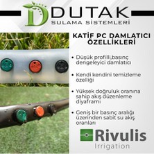 Refox Katif Damlatıcı Basınç Ayarlı Damlatıcı - Rivulis 3,70 Lt/sa (100 Adet)