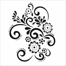 Stencil Sarayi Boyama Şablon Çiçek ve Meyve - 4029