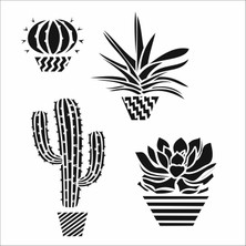 Stencil Sarayi Boyama Şablon Çiçek ve Meyve - 7913