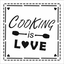 Stencil Sarayi Boyama Şablon Mutfak Obje ve Yazıları - 8466