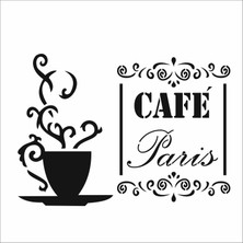 Stencil Sarayi Boyama Şablon Mutfak Obje ve Yazıları - 4485