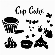 Stencil Sarayi Boyama Şablon Mutfak Obje ve Yazıları - 4496