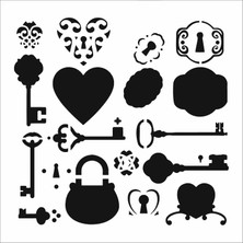 Stencil Sarayi Boyama Şablon Objeler - 4003