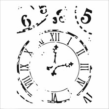 Stencil Sarayi Boyama Şablon Saat - 4447