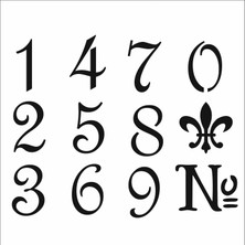 Stencil Sarayi Boyama Şablon Yazı ve Numaralar - 7951