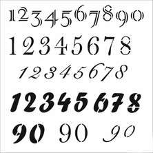 Stencil Sarayi Boyama Şablon Yazı ve Numaralar - 8435