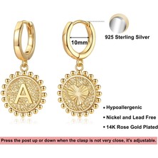 Cktjewelry Laatikui Altın Huggie Halka Küpe Kadınlar Için Kız 925 Ayar Gümüş Post Dainty Sikke Sevimli Küpe (Yurt Dışından)