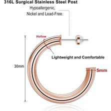 Cktjewelry Laatikui Çember Küpe Kadınlar Için 14K Altın Kaplama Hafif Tıknaz Açık Çemberler 316L Cerrahi Paslanmaz Çelik Sonrası Kalın Çember Küpe Kadınlar Için 20/25/30/40/50/60MM (Yurt Dışından)