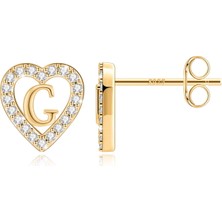 Cktjewelry Laatikui Kalp Damızlık Küpe Kızlar Için S925 Gümüş Post Cz Damızlık Küpe (Yurt Dışından)