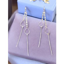 Shopiolog Su Yolu Serisi Zirkon Taşlı Sallantılı Küpe