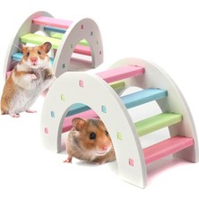 Huoxun Shopb C Stili Sevimli Hamster Renkli Merdiven Oyuncakları Küçük Hayvanlar Tırmanma Ahşap Gökkuşağı Köprü Oyuncak Pet Aksesuarları 14 x 7 x 8 cm x 3.15 (Yurt Dışından)