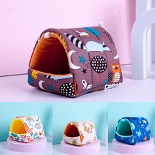 Huoxun Shopb G Tarzı M 15X15CM Hamster Evi Küçük Hayvanlar Kış Sıcak Mini Kafes Sıçan Evi Guinea Pig Sincap Kemirgen Uyku Yatağı Aksesuarları (Yurt Dışından)