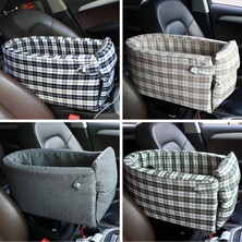 Huoxun Shopb Kahverengi Izgara Stili 47X25X25CM Araç Halısı Taşınabilir Köpek Kafesi Güvenlik Koltuğu Araç Merkezi Kontrol Evrensel Araç Kolçak Kutusu Pet Köpek Taşıyıcı Koltuk Pet Malzemeleri (Yurt Dışından)