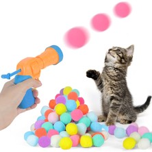 Microcase Peluş Top Atan Interaktif Kedi Oyuncağı Stres Atma Tabancası -AL4299