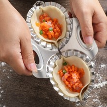 Lianghao Shopb Resim Stili Olarak Dumpling Kalıbı Paslanmaz Çelik Dumpling Kalıp 2 Yuvaları Kendin Yap Wonton Yapıcı Kalıp Mutfak Aksesuarı (Yurt Dışından)