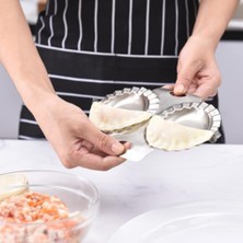 Lianghao Shopb Resim Stili Olarak Dumpling Kalıbı Paslanmaz Çelik Dumpling Kalıp 2 Yuvaları Kendin Yap Wonton Yapıcı Kalıp Mutfak Aksesuarı (Yurt Dışından)