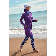 Marina Paraşüt Mor Tam Kapalı Tesettür Mayo M2492