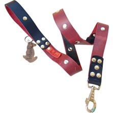 Balkonda Köpek gezdirme kayışı hakiki deri bordo siyah genişlik:3cm kalın kancalı uzunluk:100cm dog leash B1-3