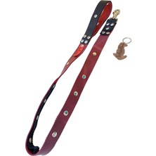 Balkonda Köpek gezdirme kayışı hakiki deri bordo siyah genişlik:3cm kalın kancalı uzunluk:100cm dog leash B1-3