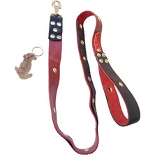 Balkonda Köpek gezdirme kayışı hakiki deri bordo siyah genişlik:3cm kalın kancalı uzunluk:100cm dog leash B1-3