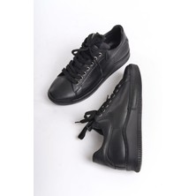 Modabuymus Harry Siyah Hakiki Deri Sneaker Kadın Günlük Spor Ayakkabı