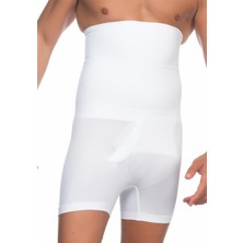 Miraxx Göbek Toparlayıcı Sıkılaştırıcı Yüksek Bel Erkek Boxer Korse Beyaz