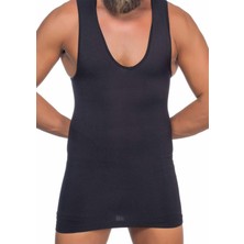 Miraxx GSEREDSFG352353253 V Yaka Emay Erkek Toparlayıcı Göbek Saklayıcı Atlet Bel Korse Siyah