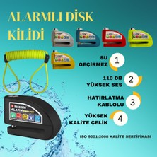 Falante Motosiklet Yüksek Ses Çelik Alarmlı Disk Kilidi Hatırlatma Kablolu