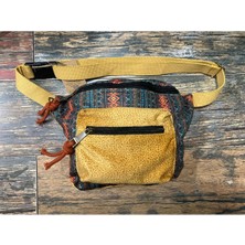 Street Bag Rez Etnik Otantik Bohem Bel Çantası Günlük Seyehat Kullanılabilir Geniş Hacim Hardal Renk