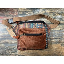Street Bag Rez Etnik Otantik Bohem Bel Çantası Günlük Seyehat Kullanılabilir Geniş Hacim Kahverengi