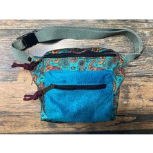 Street Bag Rez Etnik Otantik Bohem Bel Çantası Günlük Seyehat Kullanılabilir Geniş Hacim Turkuaz