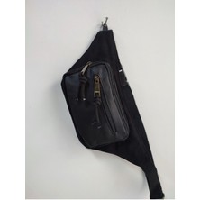 Street Bag Siyah Derili Su Geçirmez Bel Çantası 3 Gözlü Orta Boy Günlük Kullanım İçin