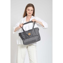 Street Bag Kadın Etnik Otantik Bohem Tarz Düz Antrasit Renk Omuz Çantası