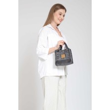 Street Bag Bera Kadın Etnik Otantik Bohem Küçük Boy Antrasit Düz Renk Omuz Çantası Günlük Seyahat Hediyelik