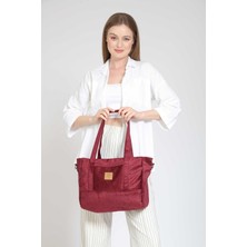 Street Bag Kadın Etnik Otantik Bohem Tarz Düz Vişne Rengi Renk Omuz Çantası
