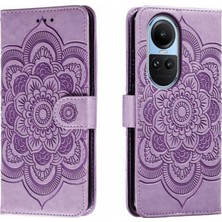 PLZ Shop Oppo RENO10 5g Global Için Mandala Pu Kılıf (Yurt Dışından)