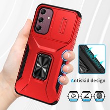 Cool-M Samsung Galaxy A15 5g Kickstand Slayt Lens Kapağı Tpu+Pc Hibrit Telefon Kapağı (Yurt Dışından)