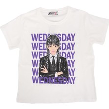 Bebelop Wednesday Baskılı Bisiklet Yaka T-Shirt