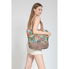 Street Bag Kadın Etnik Otantik Bohem Deri Omuz Plaj Çantası El Çantası Hawaii Aloha Desen Günlük ve Plaj