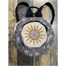 Street Bag Fargin Etnik Otantik Bohem Yuvarlak Nakışlı Sırt Çantası Günlük Seyahat Su Geçirmez Sırt Çantası