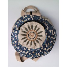 Street Bag Fargin Etnik Desenli Yuvarlak Sırt Çantası Nakışlı Otantik Bohemian Tarz