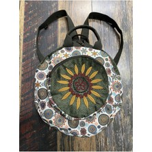 Street Bag Fargin Etnik Otantik Bohem Yuvarlak Nakışlı Sırt Çantası Günlük Seyahat Su Geçirmez Sırt Çantası